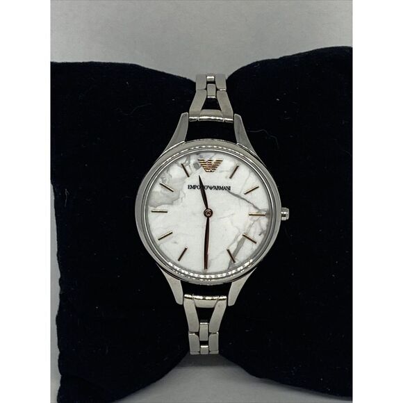 Emporio Armani AR-11167 Women's Silver Stainless Steel Analog Quartz Watch RQ630 - Picture 1 of 12